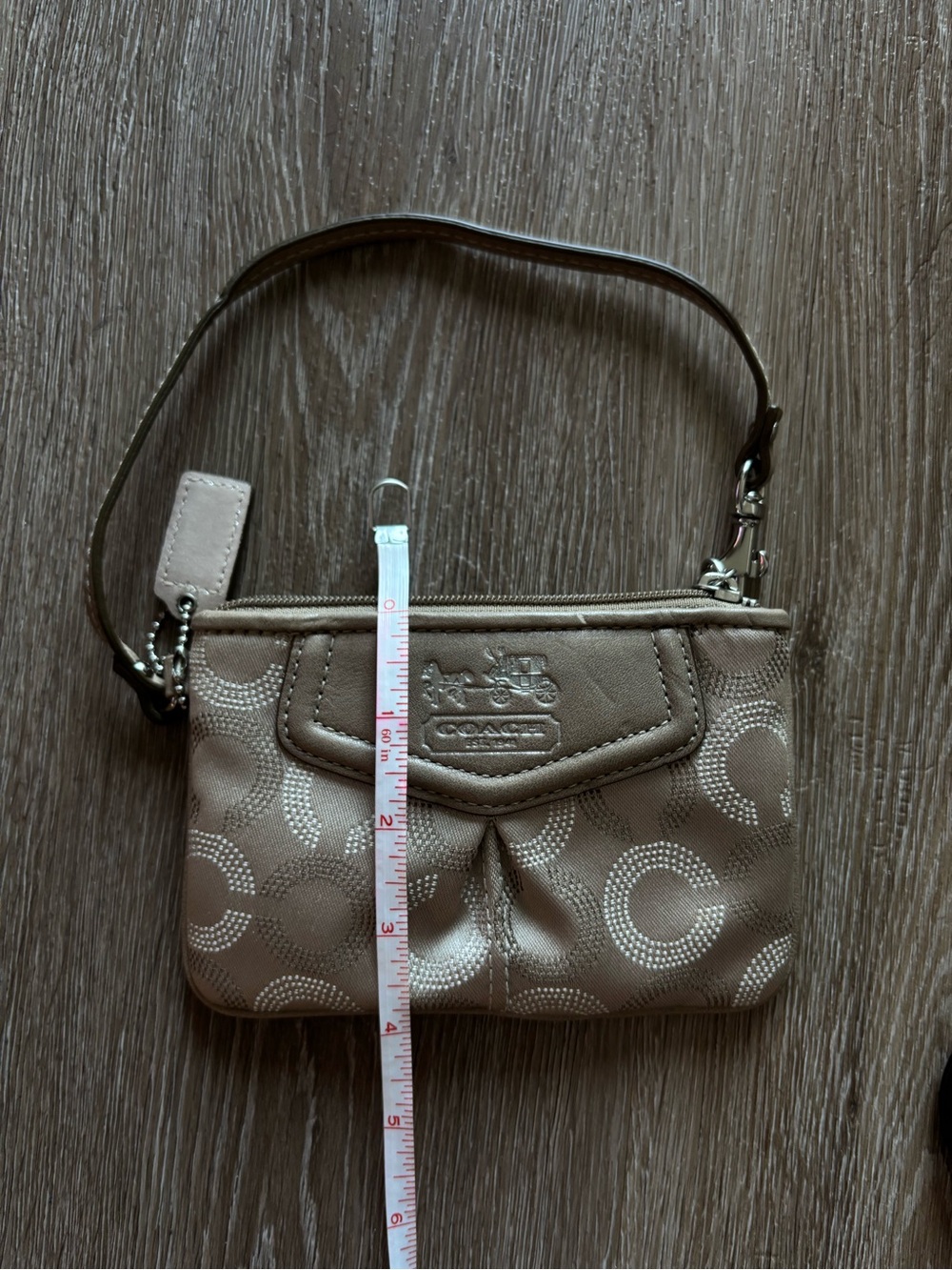 Coach Madison Dotted Op Art Canvas Wristlet - Picture 4 of 5